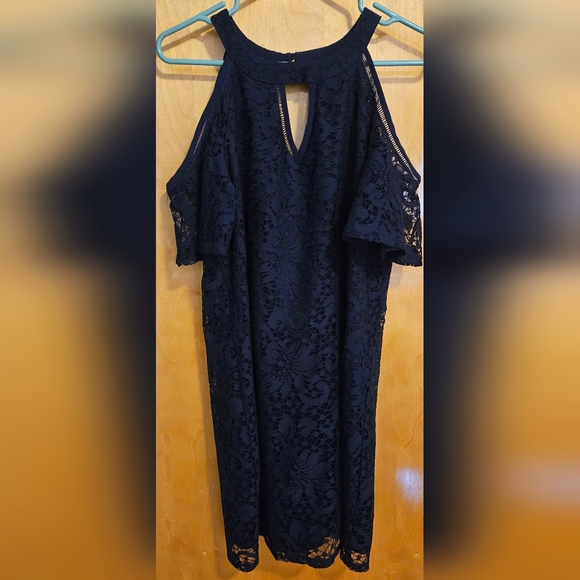 A. Byer Navy Lace Mini Dress L - Picture 5 of 5
